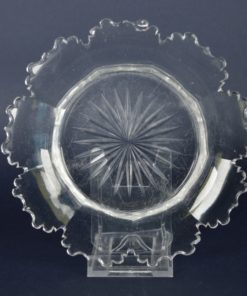 Biedermeier schaal kristal gekartelde rand