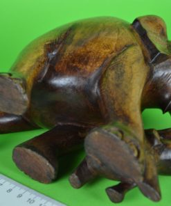 Olifantenmoeder met baby - hout