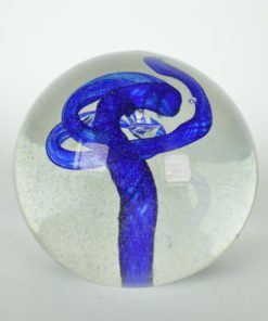 Presse-papier kleurloos en blauw glas - groot