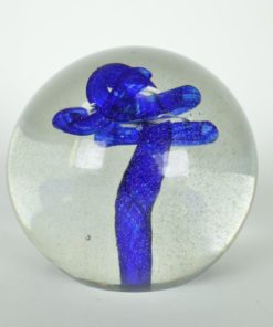 Presse-papier kleurloos en blauw glas - groot