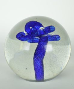 Presse-papier kleurloos en blauw glas - groot