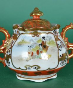 Melkkan en suikerpot Japans met parelrand