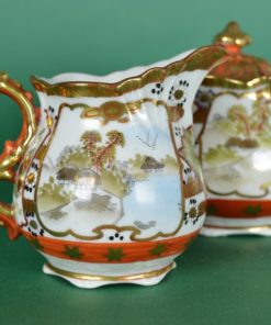 Melkkan en suikerpot Japans met parelrand