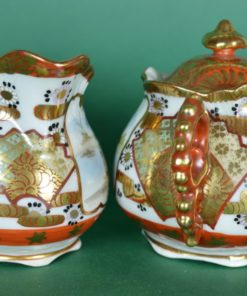 Melkkan en suikerpot Japans met parelrand