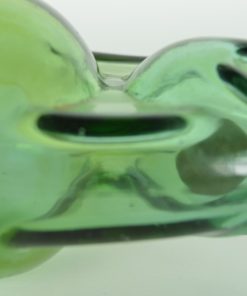 Kogelfles Victory groenblauw glas antiek