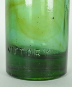 Kogelfles Victory groenblauw glas antiek