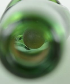 Kogelfles Victory groenblauw glas antiek