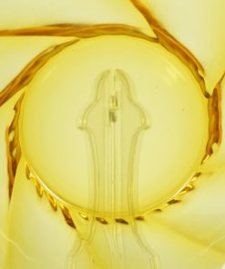 Schaal amberkleurig glas