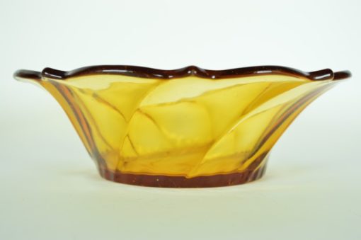 Schaal amberkleurig glas
