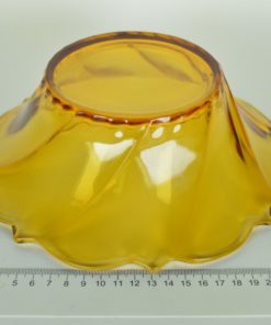 Schaal amberkleurig glas