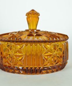Bonbonniere amberkleurig glas