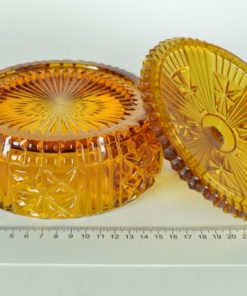 Bonbonniere amberkleurig glas