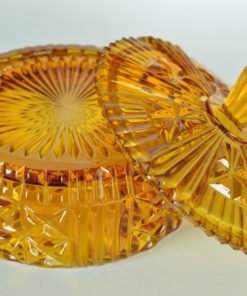 Bonbonniere amberkleurig glas
