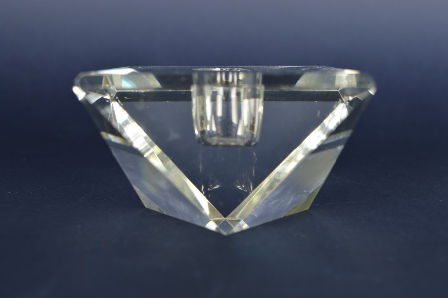 attent presentatie Respectvol Kristallen kandelaar vierkant met driehoeken - Bodour