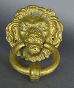 Leeuwenkop deurklopper van koper