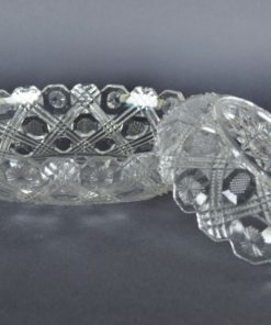 Ovale glazen schaal met gekanteelde rand