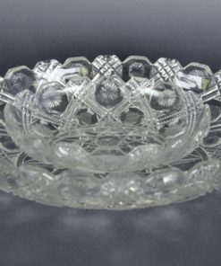 Ovale glazen schaal met gekanteelde rand