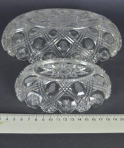 Ovale glazen schaal met gekanteelde rand