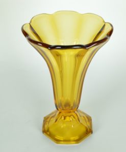 Vaas met kelk Art Deco amberkleurig glas