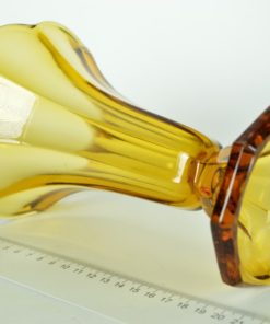 Vaas met kelk Art Deco amberkleurig glas