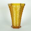 Vaas visgraat Art Deco amberkleurig glas