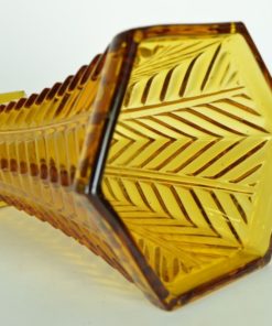 Vaas visgraat Art Deco amberkleurig glas
