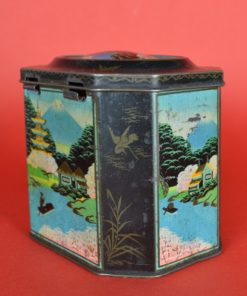 Blik met Mount Fuji en bootje - antiek