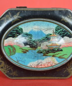 Blik met Mount Fuji en bootje - antiek