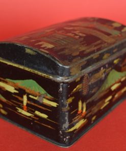 Blik met Mount Fuji en mensen - antiek