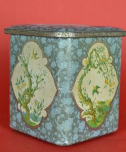 Blik met bloesembomen en zwaluw - antiek