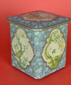 Blik met bloesembomen en zwaluw - antiek