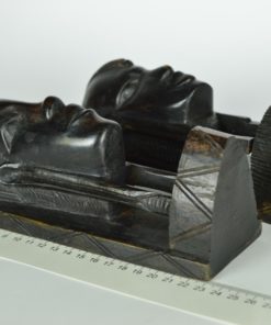 Boekensteunen Afrikaanse vrouwengezichten ebbenhout