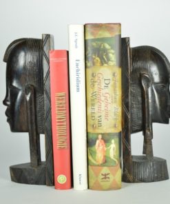 Boekensteunen Afrikaanse vrouwengezichten ebbenhout