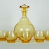 Karaf met vijf glaasjes amberkleurig - Art Deco