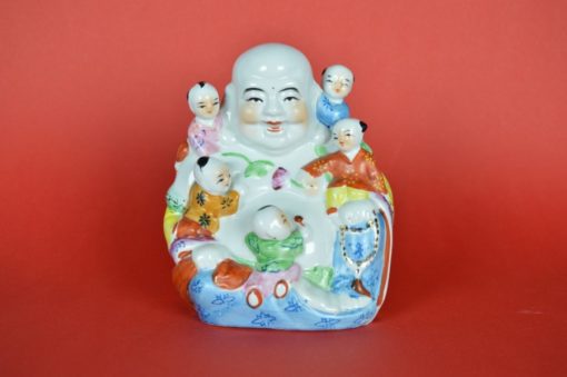 Lachende Boeddha 2 met kinderen middelgroot