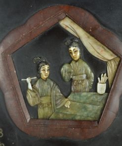 Lakdoos voor sieraden met speksteen decoratie