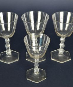 Portglazen kristal zeskantige voet