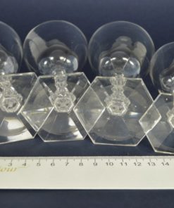 Portglazen kristal zeskantige voet