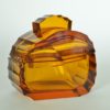 Toiletdoos amberkleurig glas Art Deco