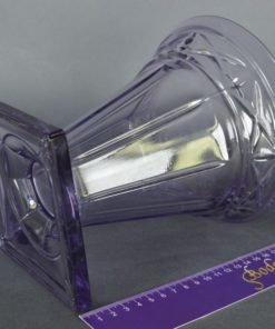 Art Deco vaas paars glas vierkante voet