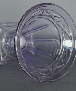 Art Deco vaas paars glas vierkante voet
