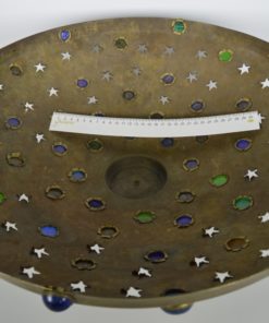 Kap van een Oosterse plafonniere brons met gekleurd glas en sterren