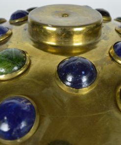 Kap van een Oosterse plafonniere brons met gekleurd glas en sterren