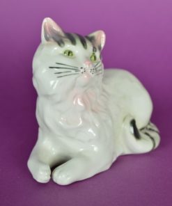 Witte poes met streepje - Lippelsdorf porselein