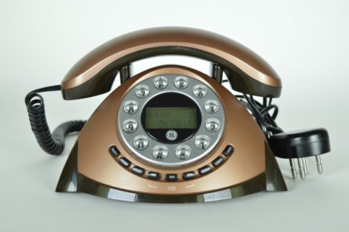 Analoge telefoon brons en zwart Thomson 1980