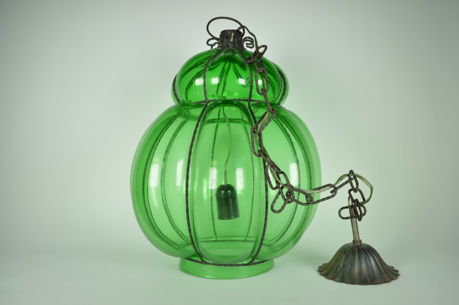 hoeveelheid verkoop Accor Aannemelijk Venetiaanse lamp geblazen in groen glas - Bodour