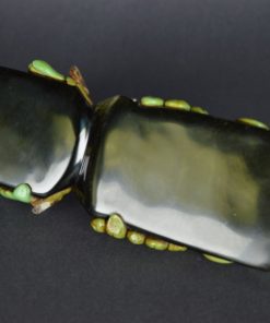 Azteken Sjamaan met groen adelaars masker - goudobsidiaan