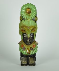 Azteken Sjamaan met groen adelaars masker - goudobsidiaan