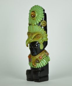 Azteken Sjamaan met groen adelaars masker - goudobsidiaan