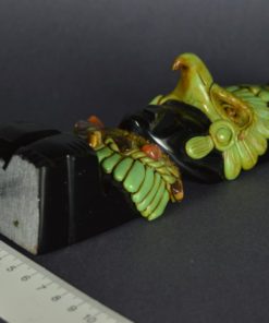 Azteken Sjamaan met groen adelaars masker - goudobsidiaan